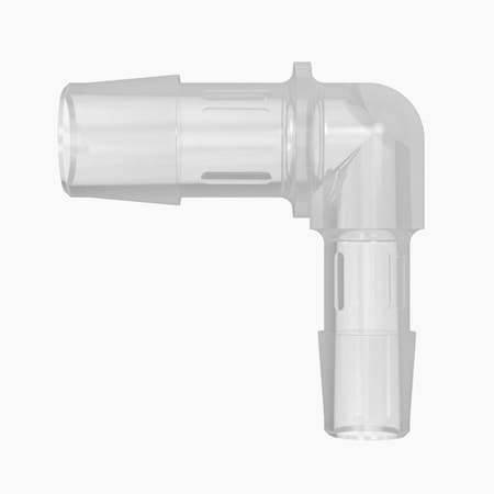 Cole Parmer Hose Barb Fitting, Reducing Elbow, Polypropylene, Cleanroom, 1/2in IDx3/8in ID; 10PK RL8-6PP-QC